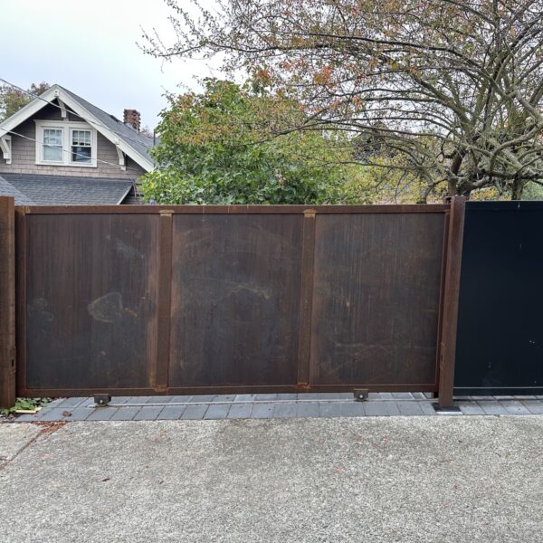 Queen Anne Corten Steel Alley Gate Provides Convenience, Safety, And Privacy