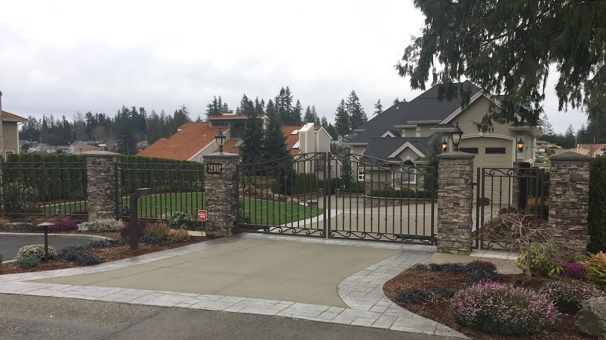 Iron Gates Swing Outward To Give Pedestrians And Pets Room To Enter And Exit - Lake Tapps